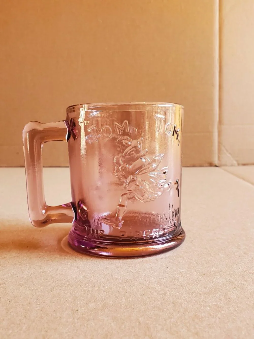 Vintage Mug Humpty Dumpty & Tom Tom the Pipers Son Indiana Glass Nursery Rhyme